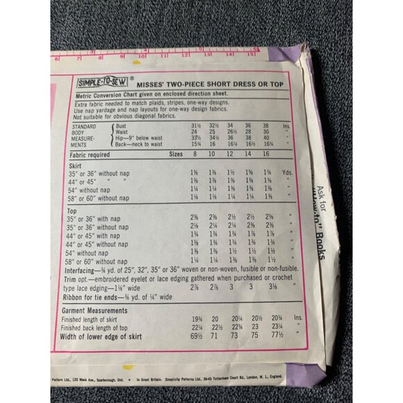 Simplicity Misses Shirt Skirt Sewing Pattern sz 12 7042 - uncut - Picture 8 of 10